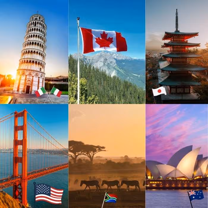 scenic travel collage