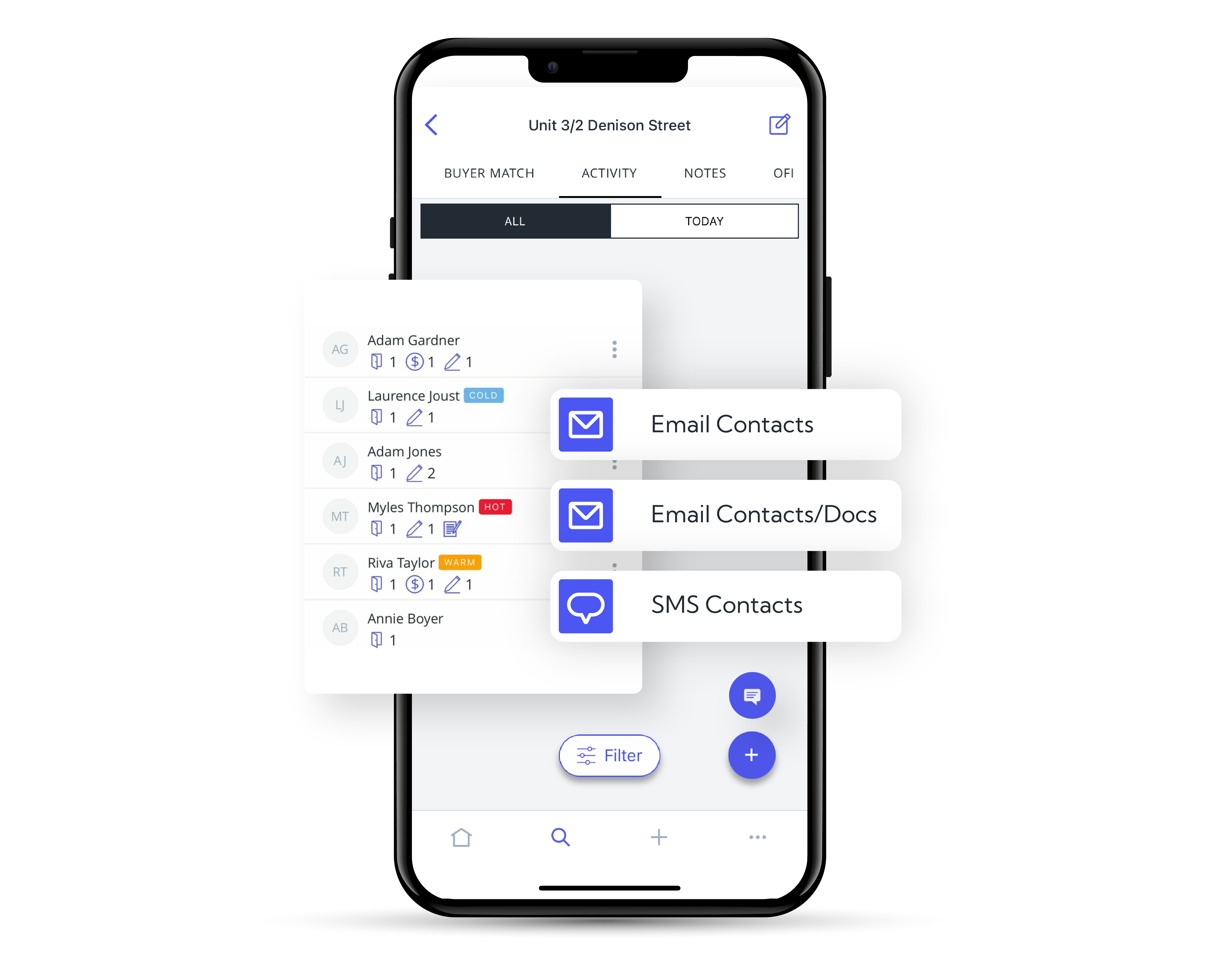 Bulk Comms in Reapit Sales Mobile App