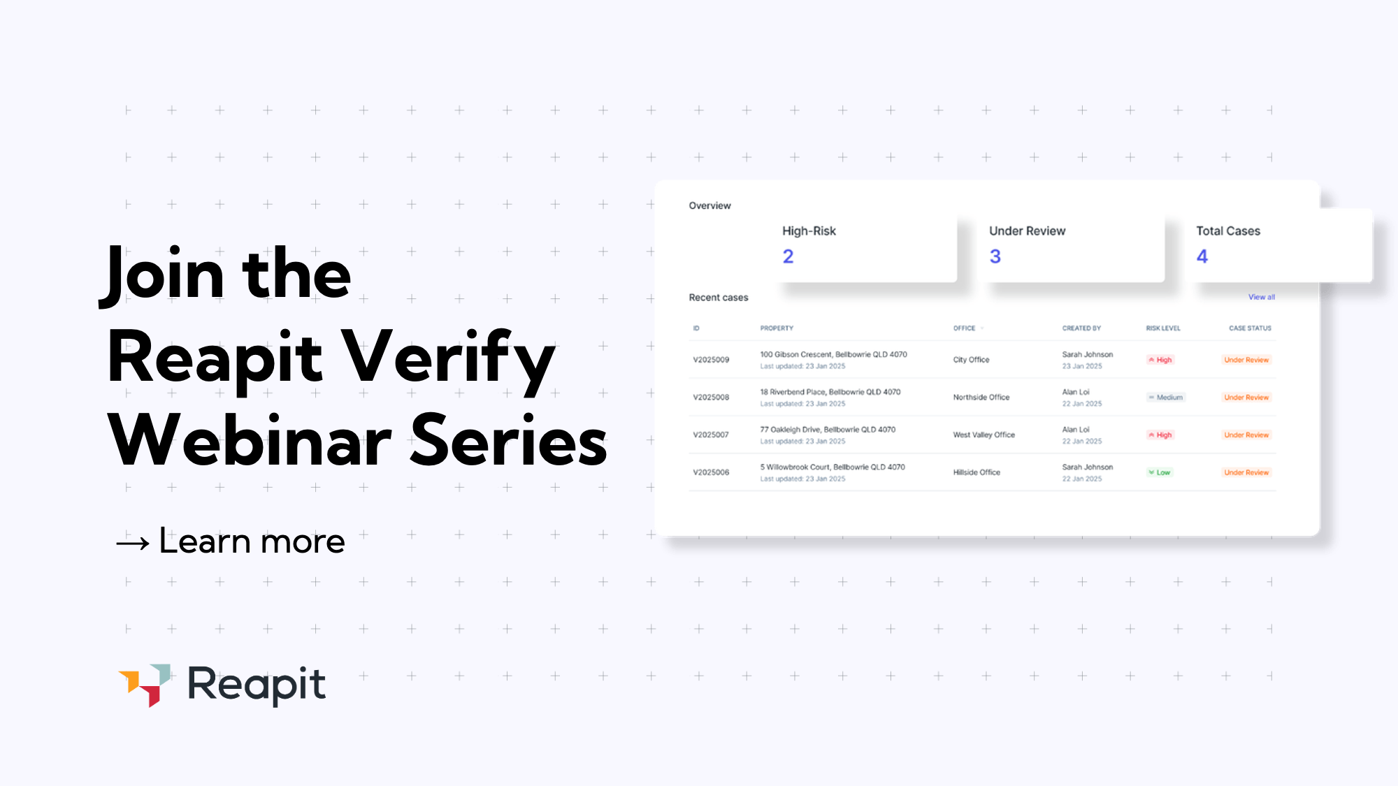Join the Reapit Verify webinar series