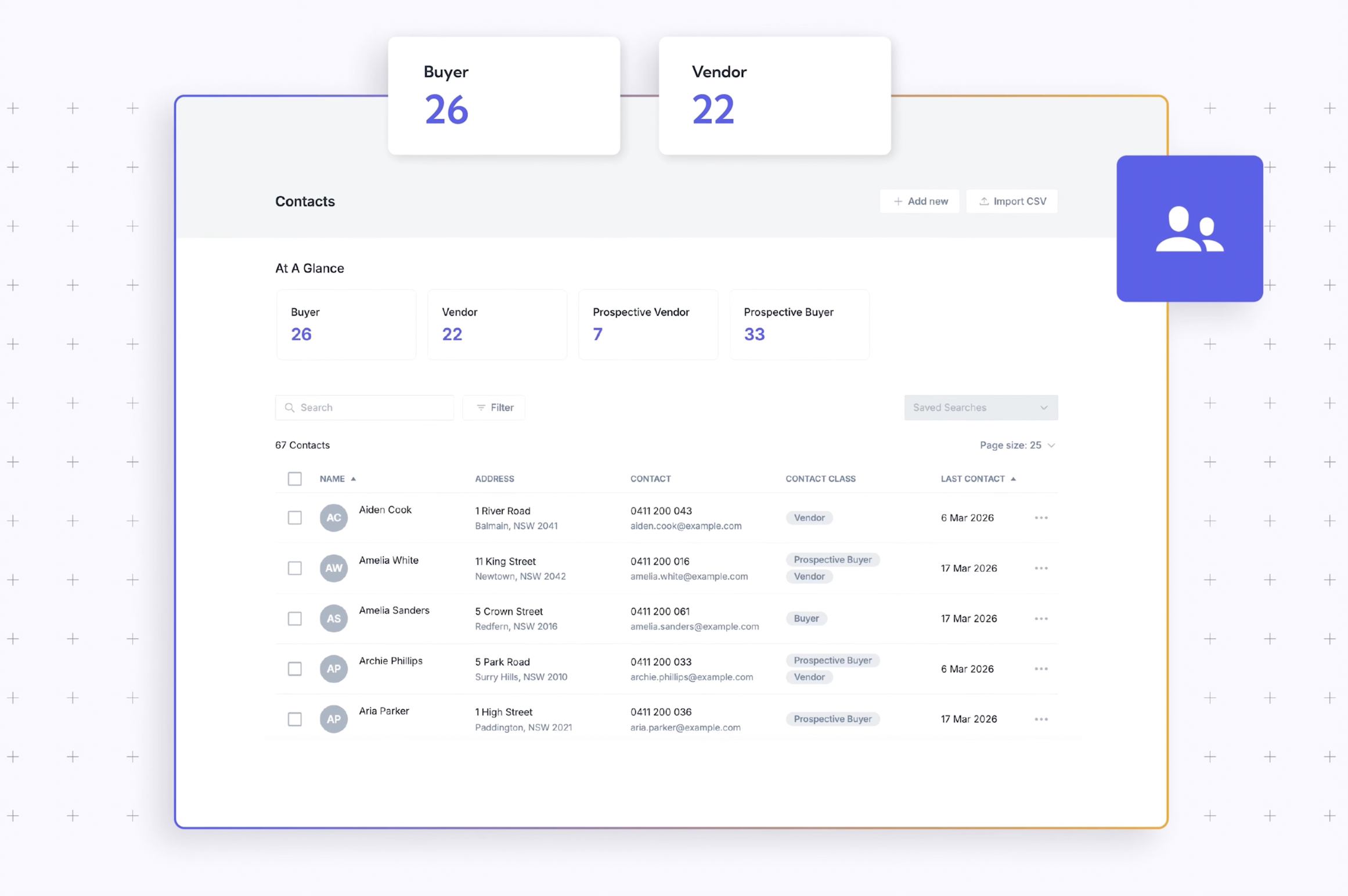 Reapit Sales UI Refresh: Contacts