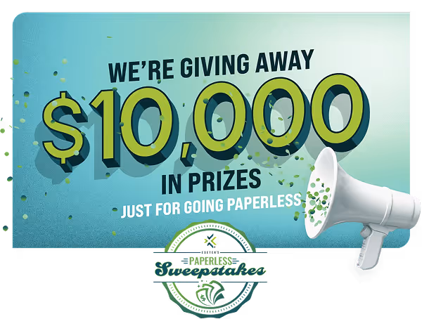 Paperless Sweepstakes announcement graphic