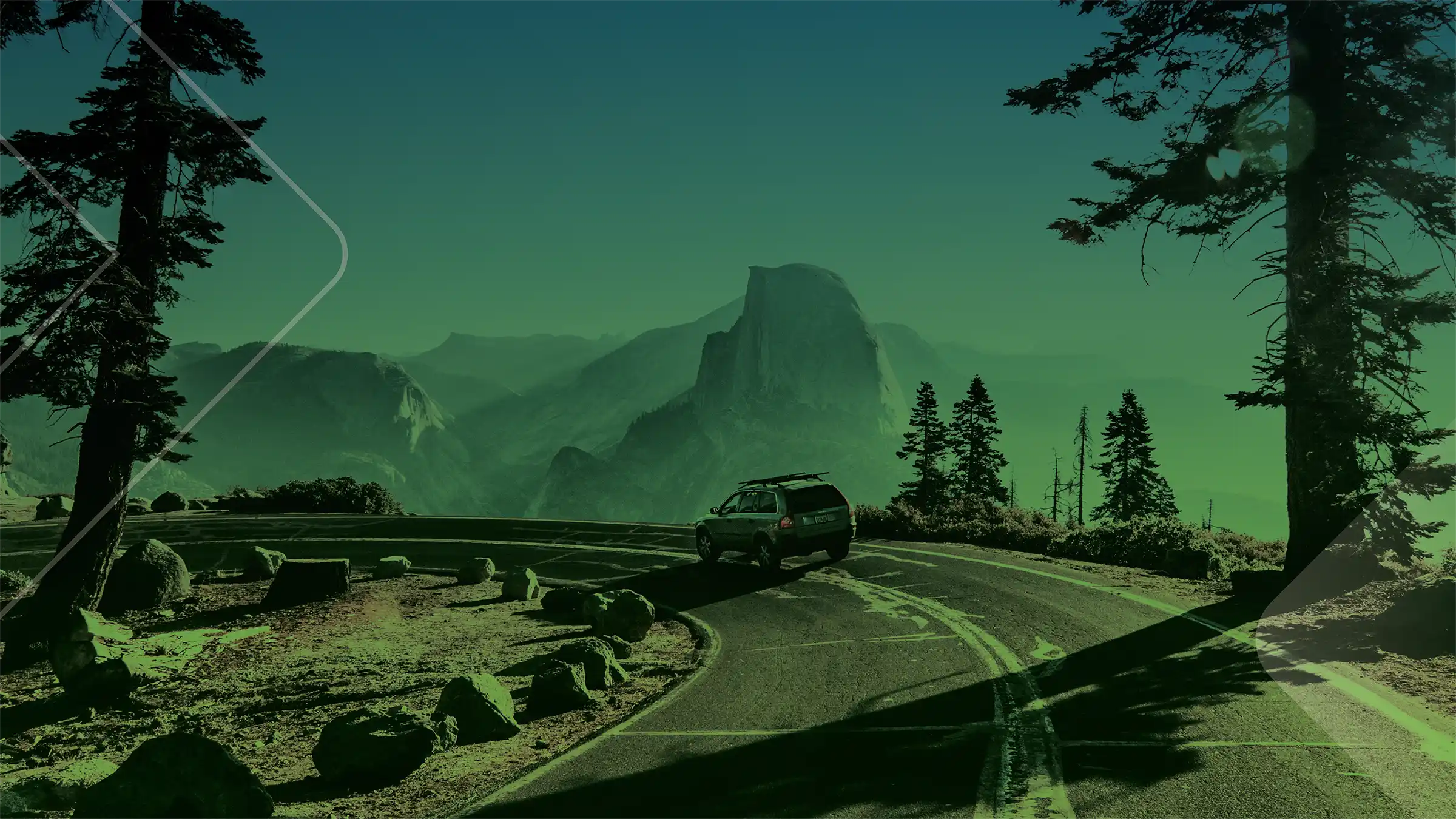 A curved highway in Yosemite national park