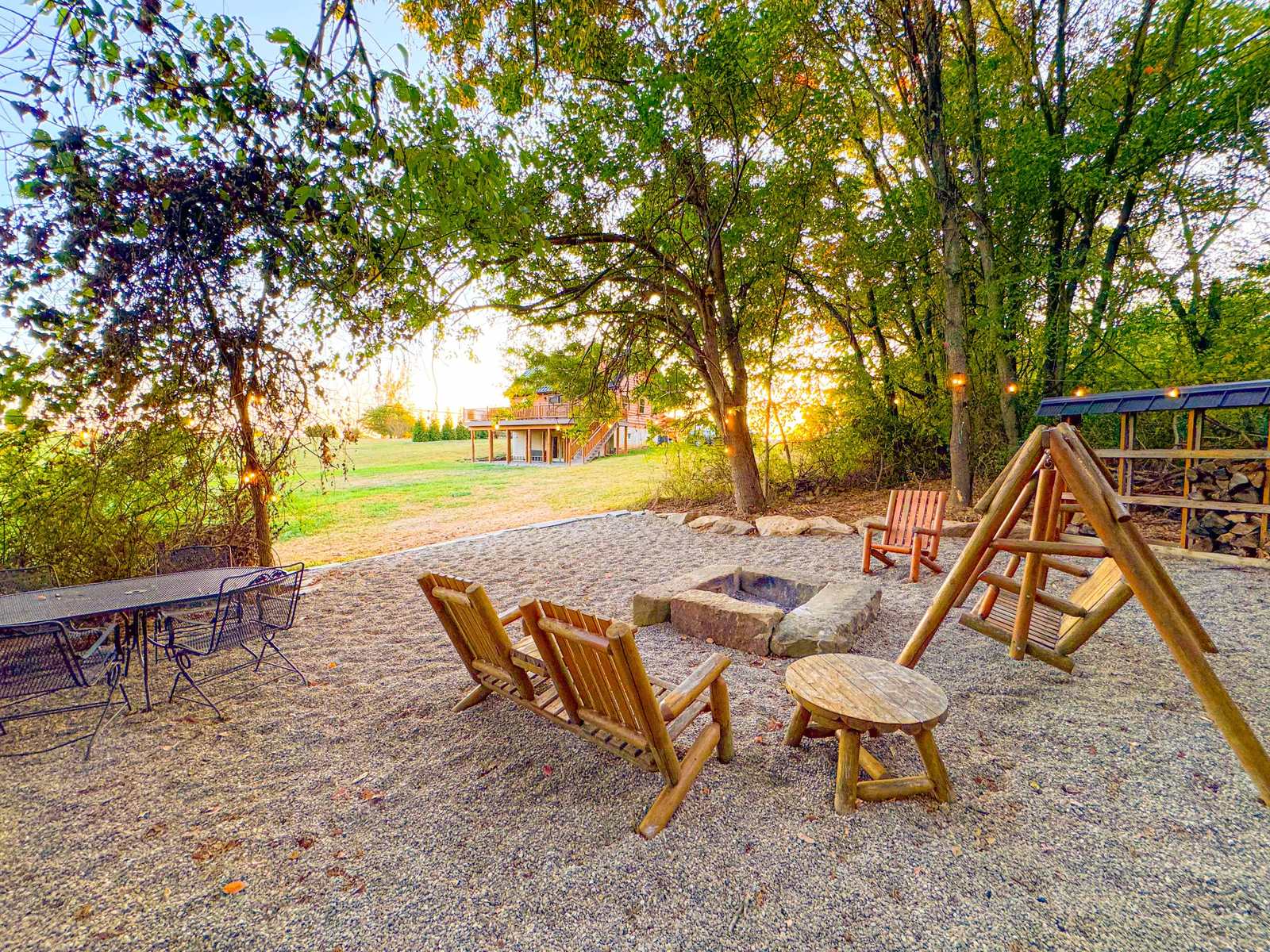 Fire-pit area with outdoor seating