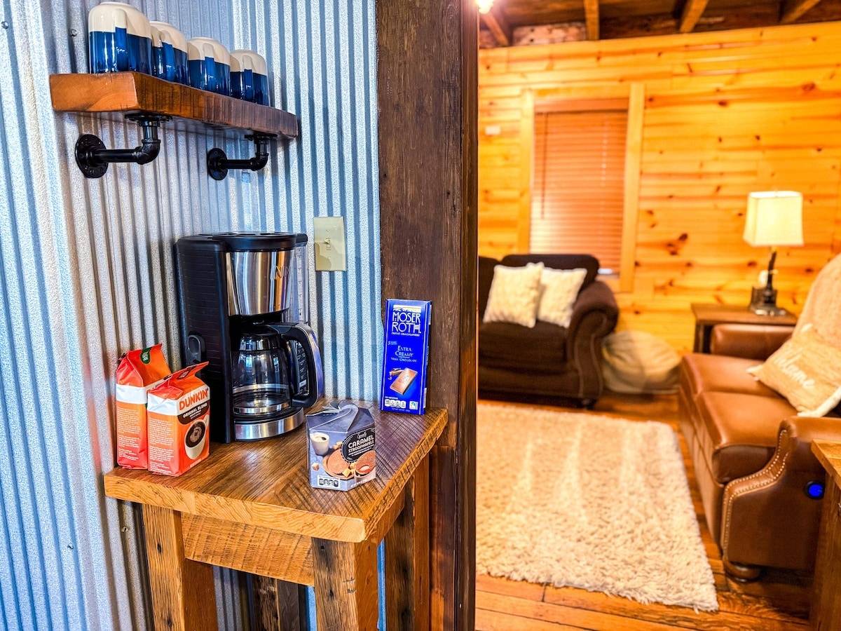 Complimentary tea and coffee station