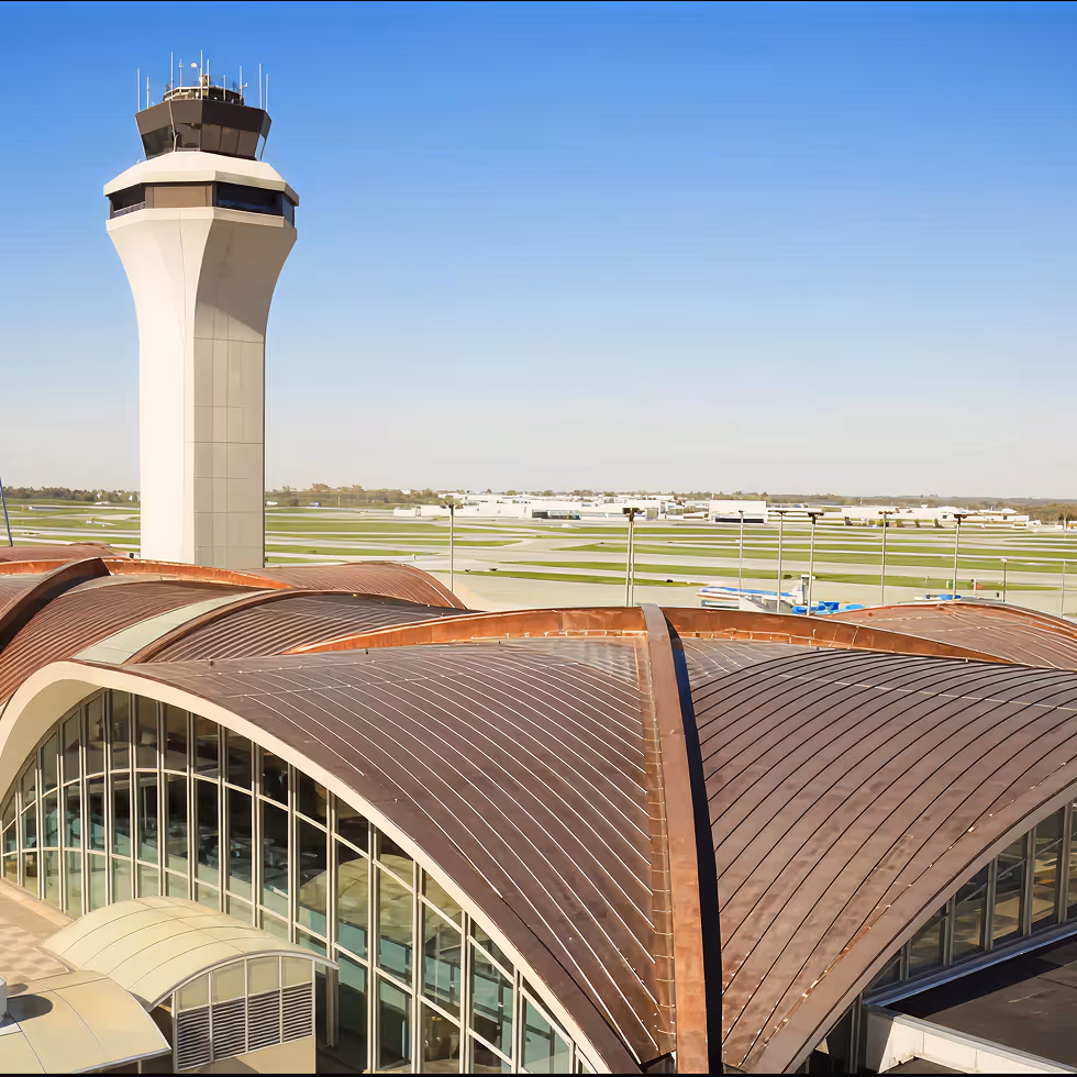 new copper airport roof