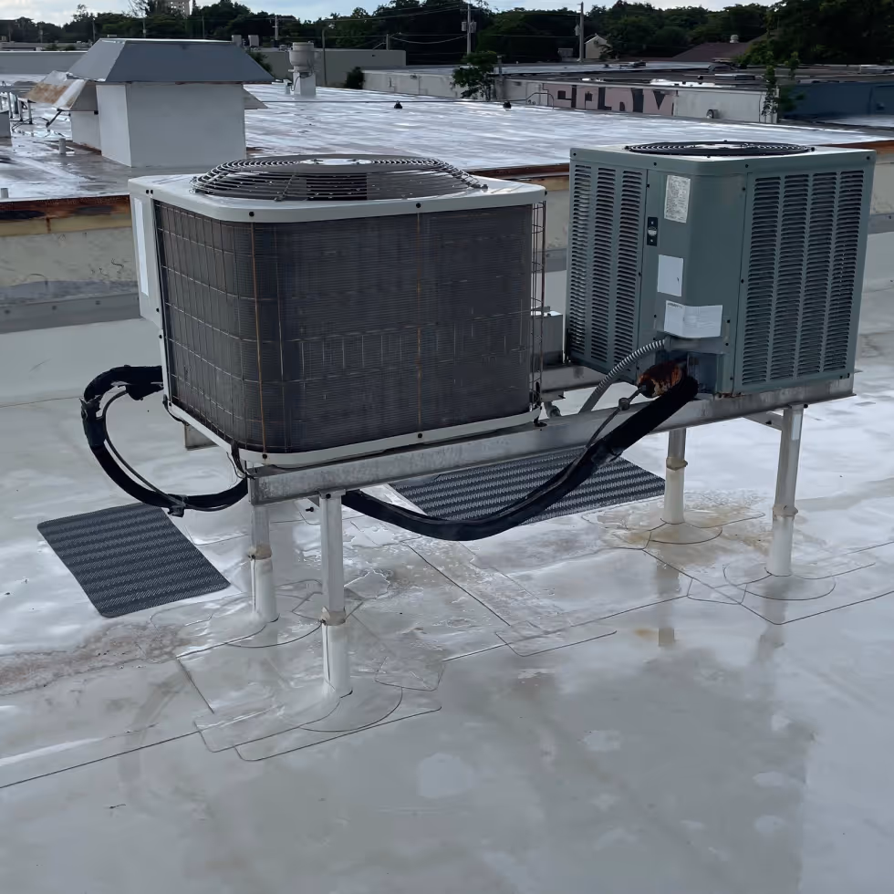 school rooftop with a new roof recover