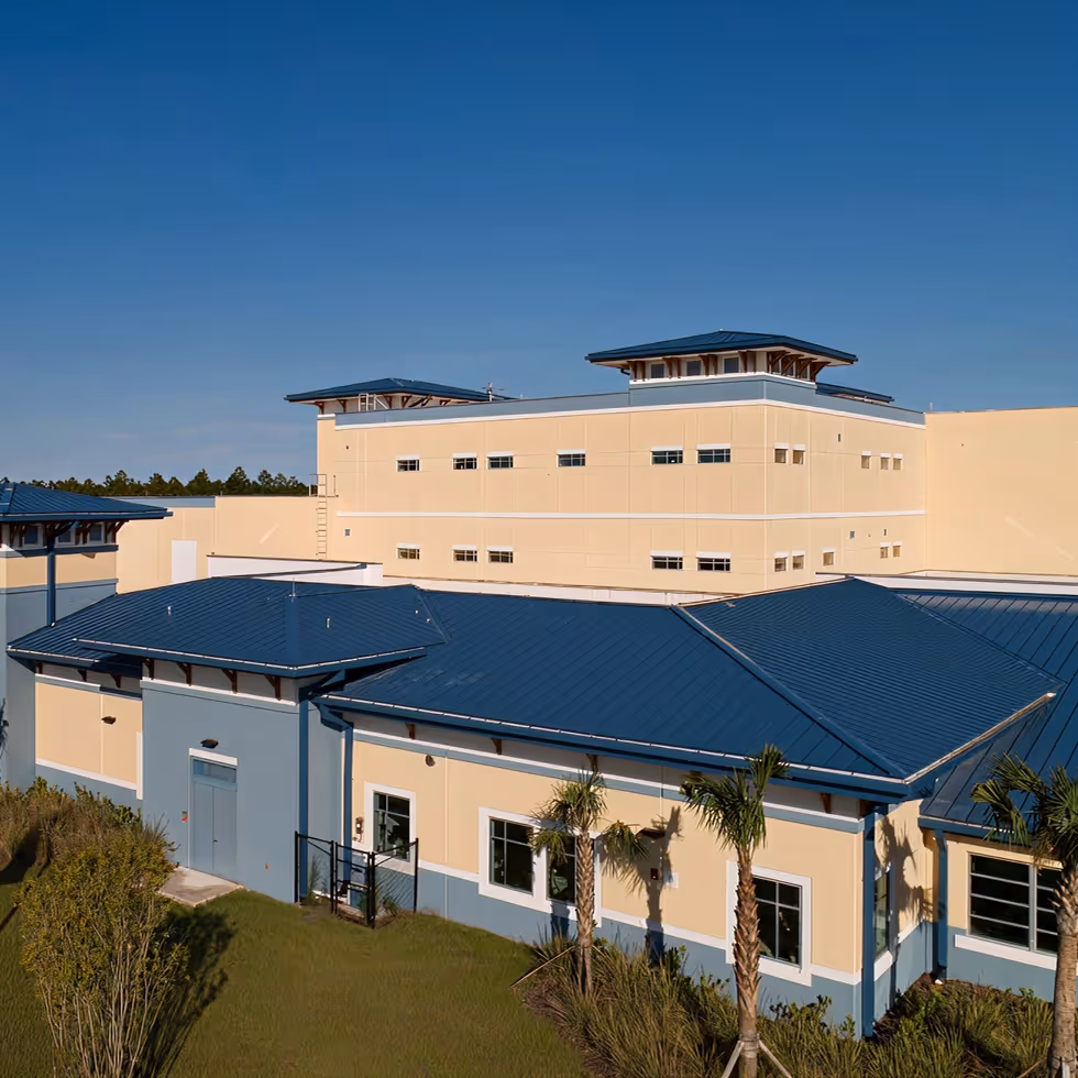 school with new metal roof