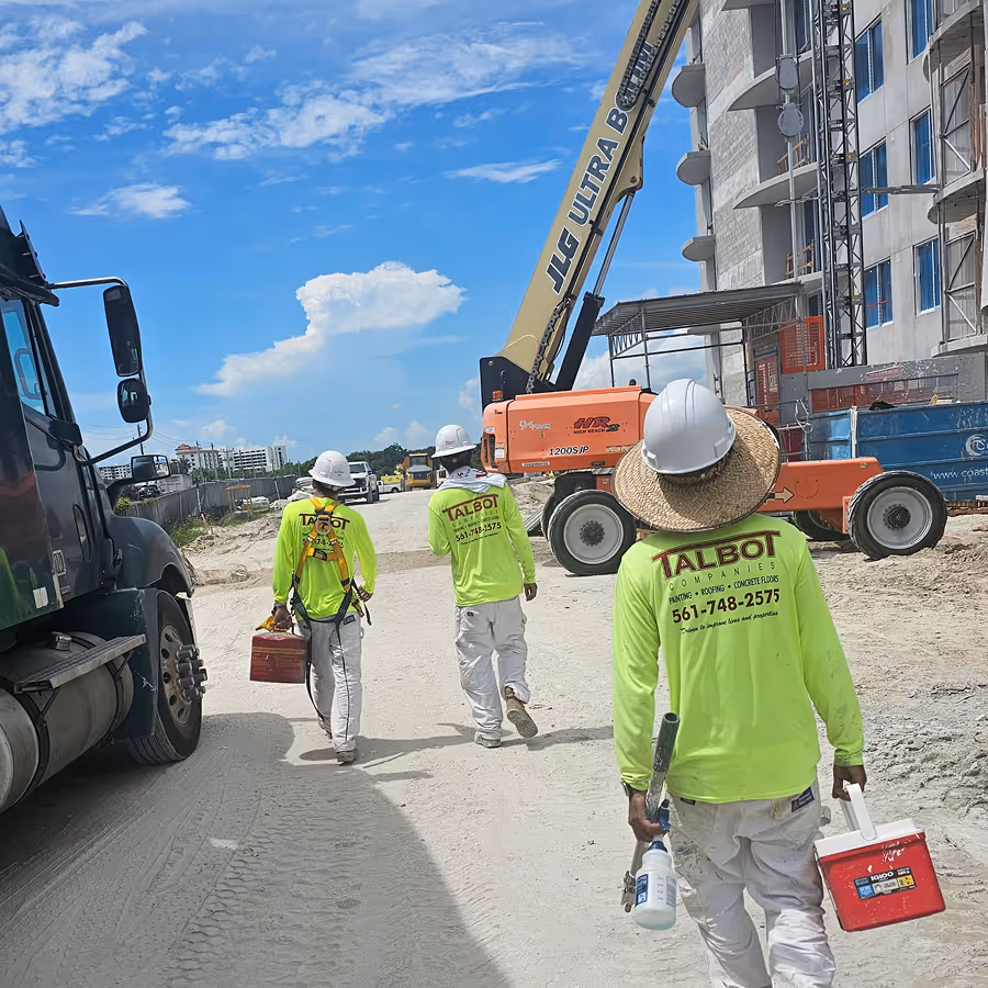 talbot workers on an exterior paint job