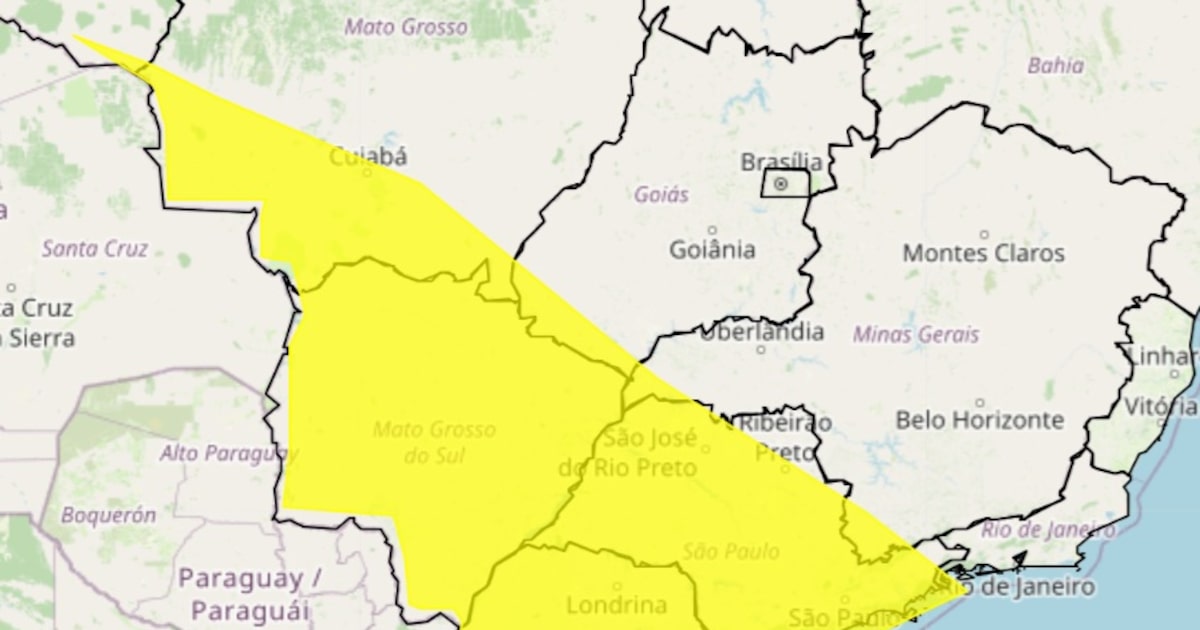 Alerta amarelo do Inmet avisa sobre queda de temperaturas e ventos fortes em São Paulo e outros Estados