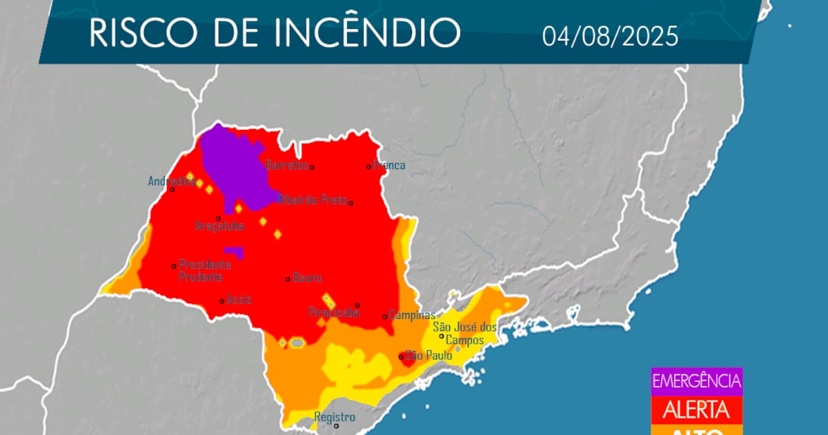 Clima em agosto de 2025: alerta para incêndios florestais e variações de temperatura no interior paulista