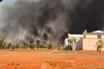 Incêndio de grandes proporções consome área de mata seca em São Sebastião e gera densa fumaça na região
