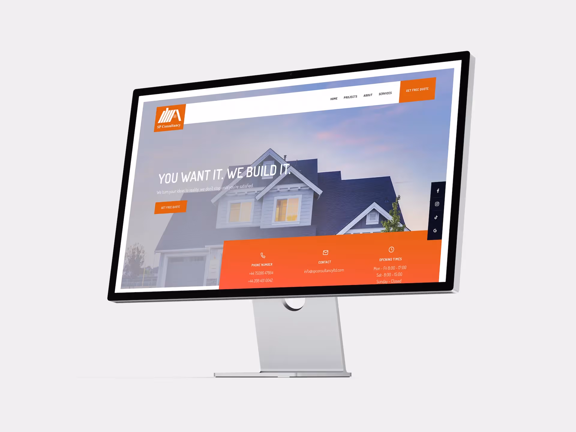 Mockup of the SP Consultancy website