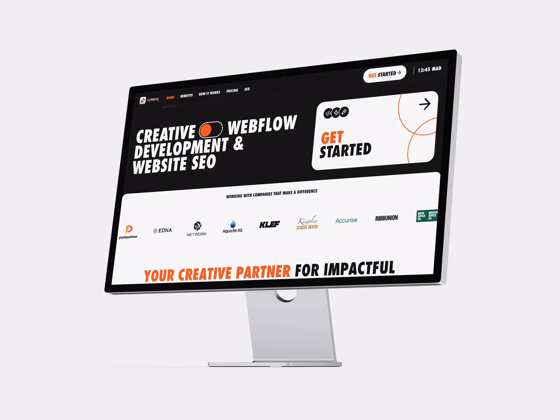 Mockup of the byHarry website