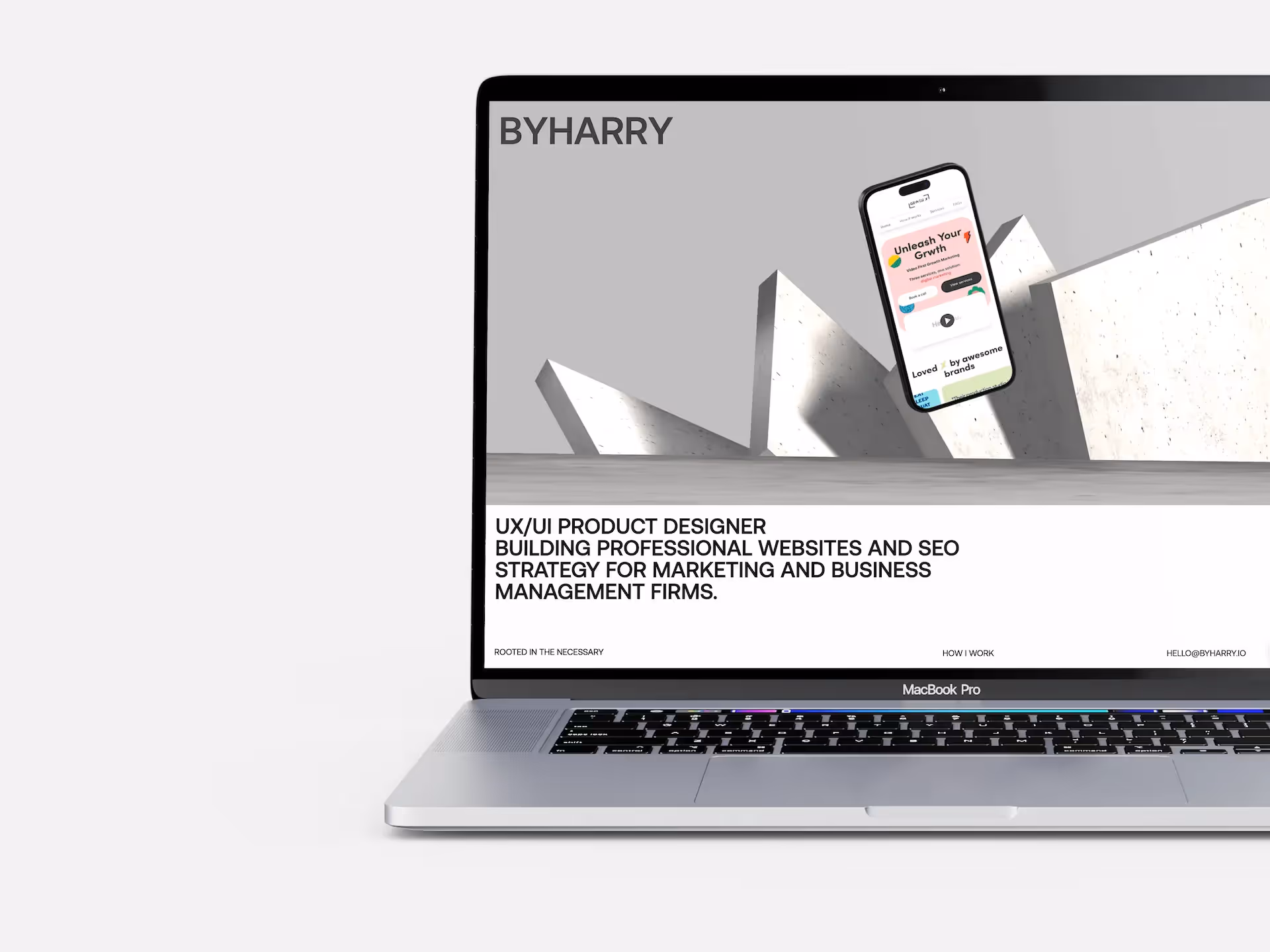 Mockup of the byHarry website