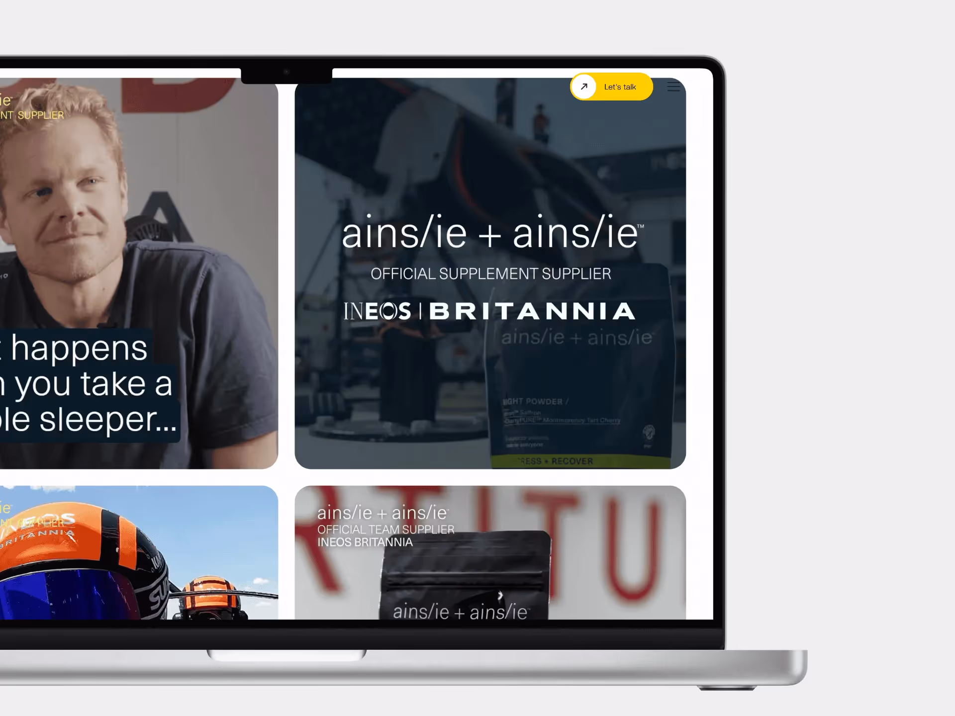 A mockup of the Hound portfolio feed on an Apple Macbook Pro
