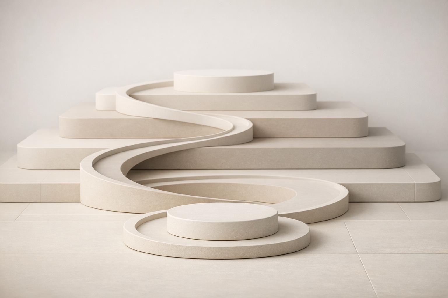 Abstract white and gray image, natural earth tones and shapes