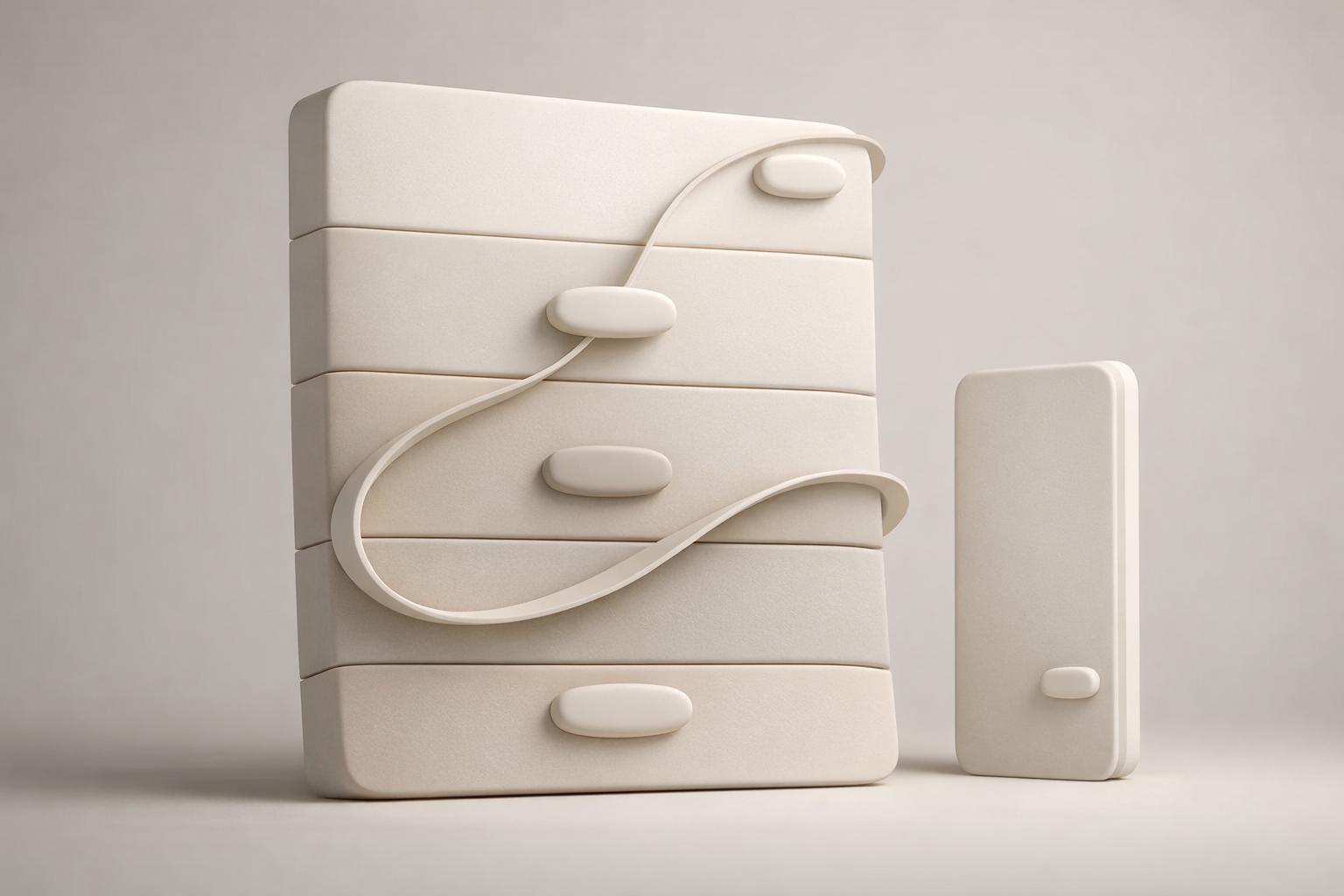 Abstract white and gray image, natural earth tones and shapes