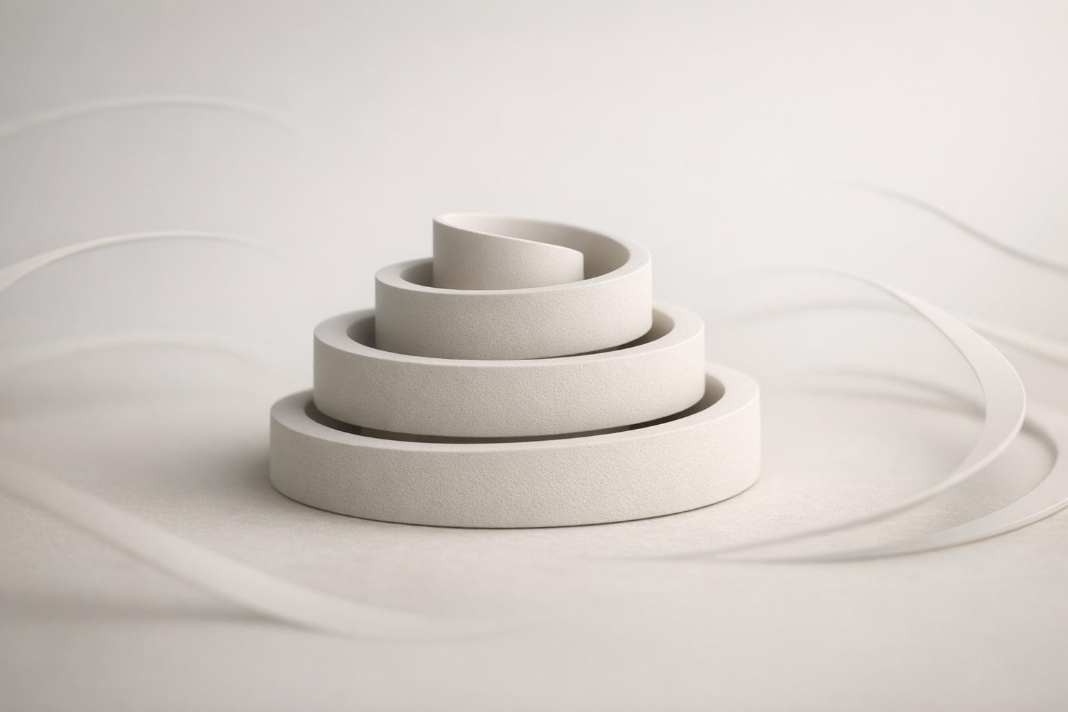 Abstract white and gray image, natural earth tones and shapes