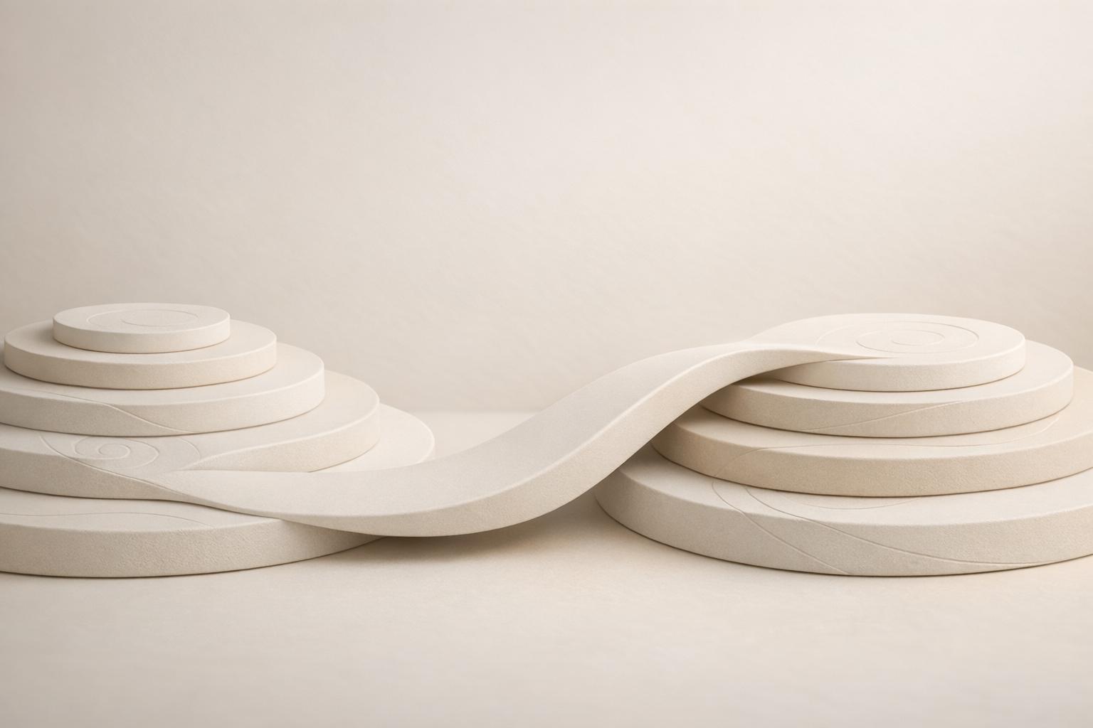 Abstract white and gray image, natural earth tones and shapes