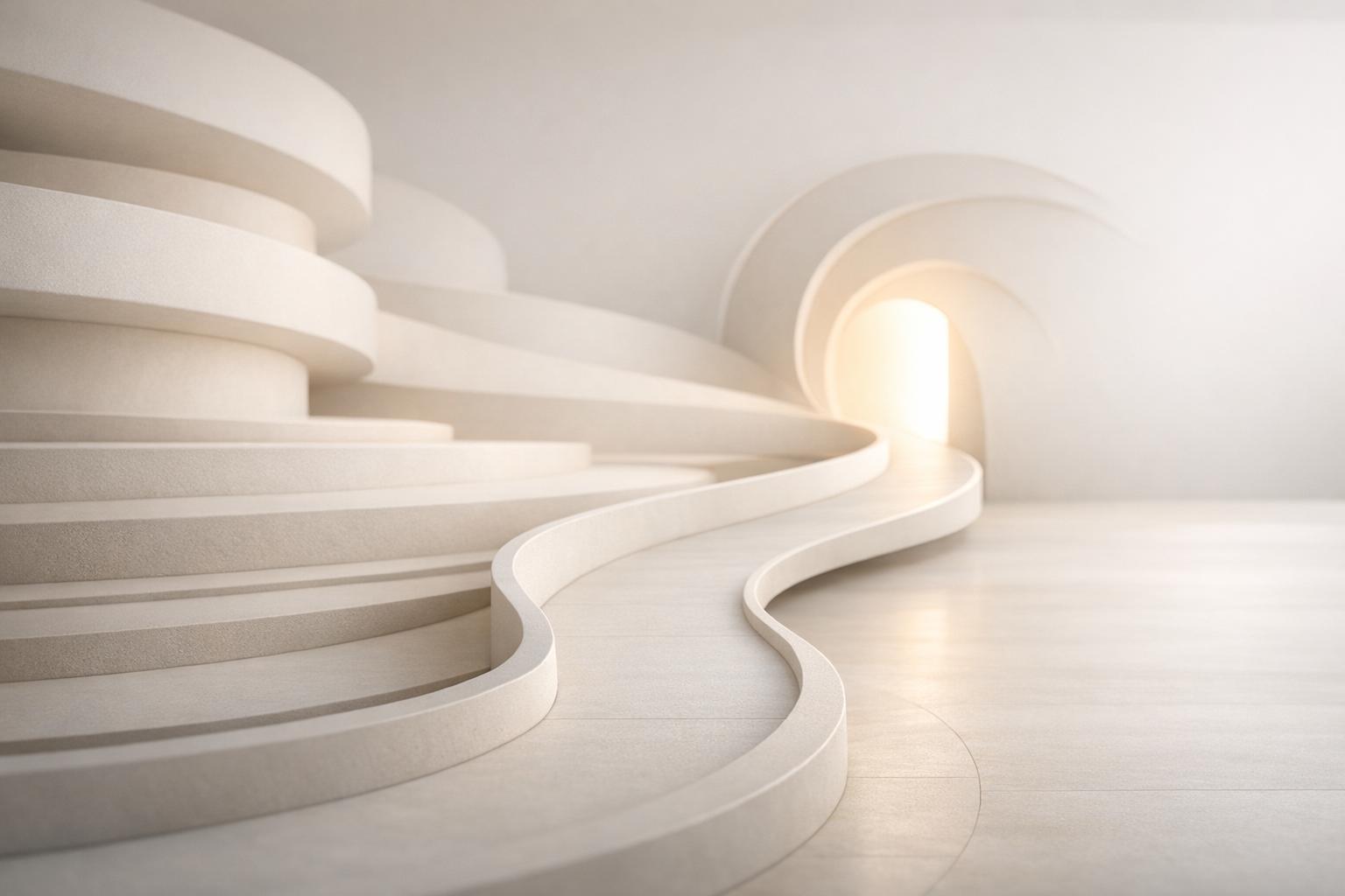 Abstract white and gray image, natural earth tones and shapes