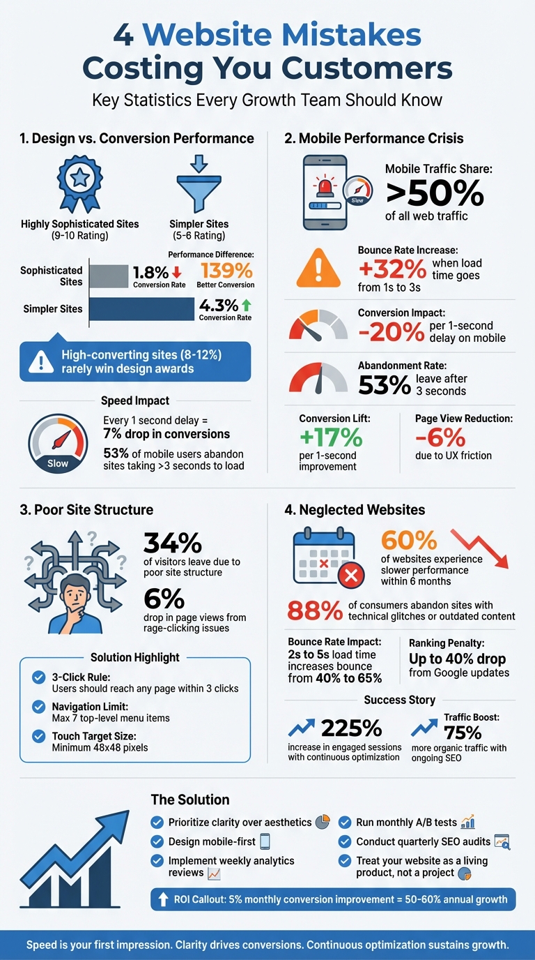 4 Website Mistakes Costing You Customers: Key Statistics and Solutions