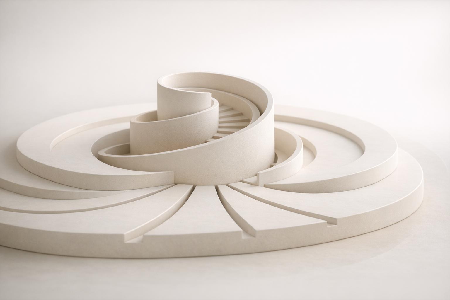 Abstract white and gray image, natural earth tones and shapes