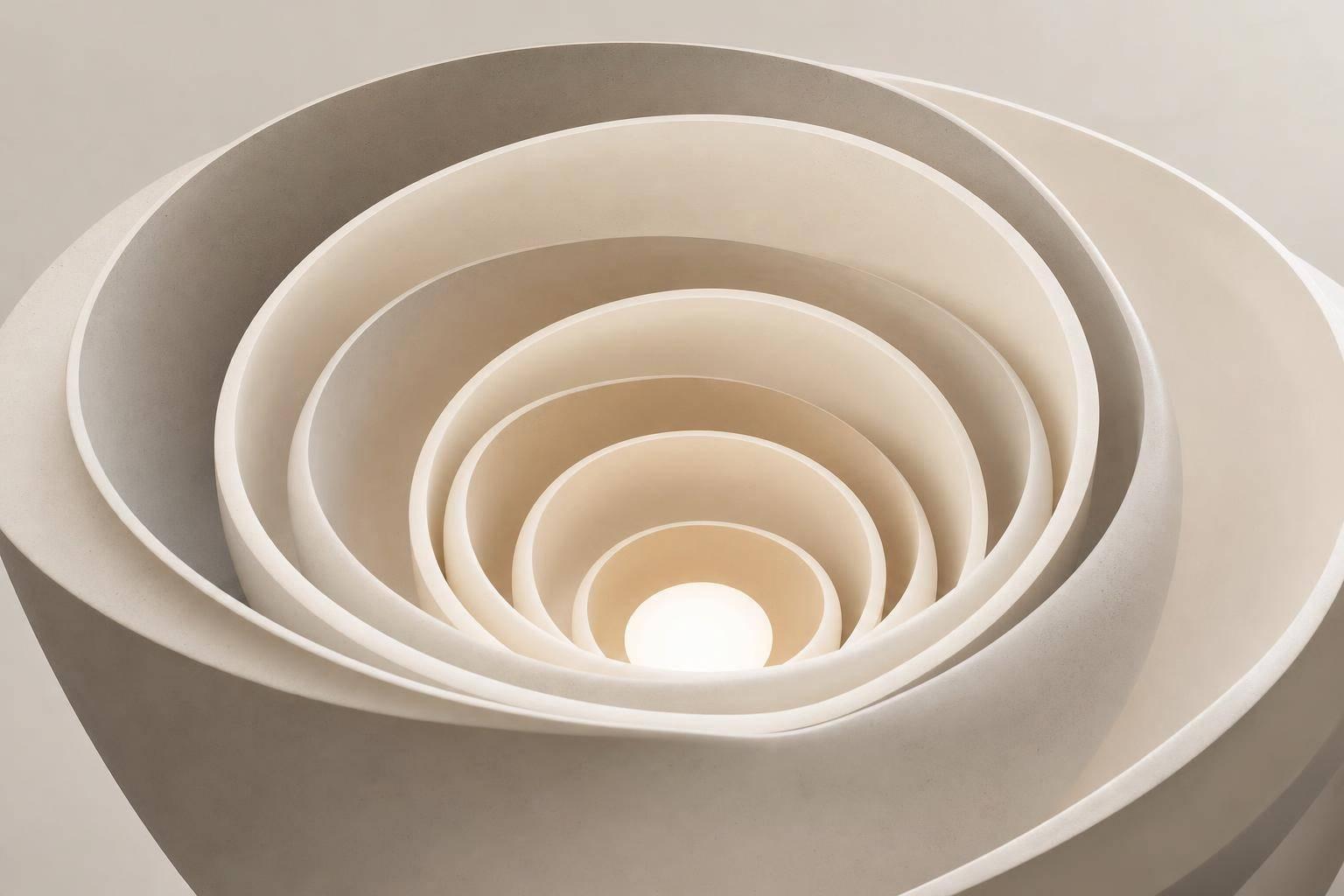 Abstract white and gray image, natural earth tones and shapes