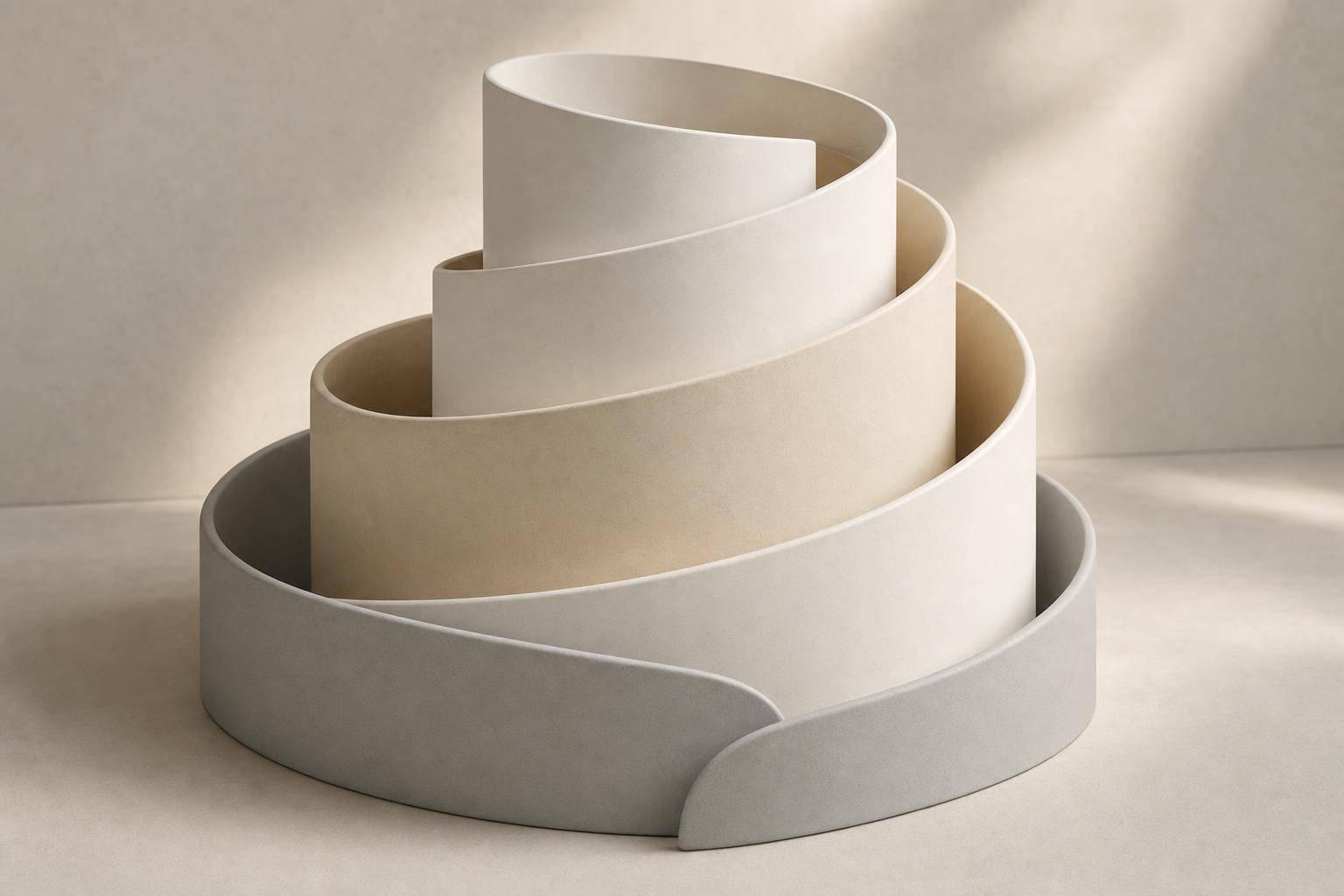 Abstract white and gray image, natural earth tones and shapes