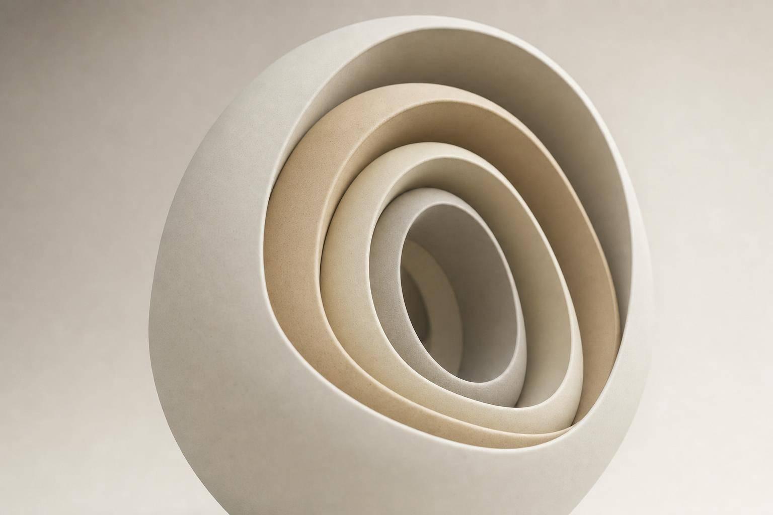 Abstract white and gray image, natural earth tones and shapes
