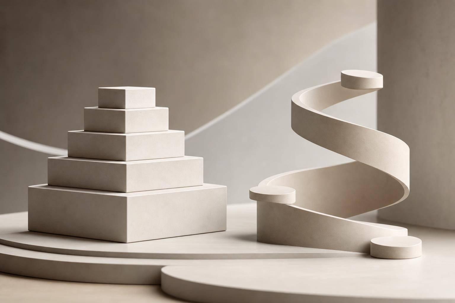 Abstract white and gray image, natural earth tones and shapes
