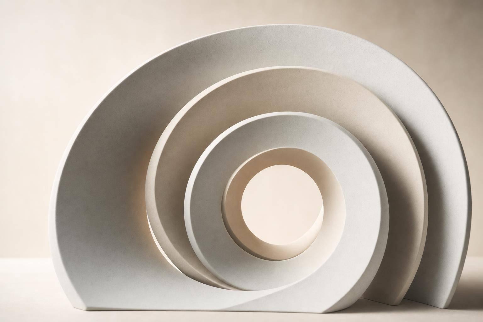 Abstract white and gray image, natural earth tones and shapes