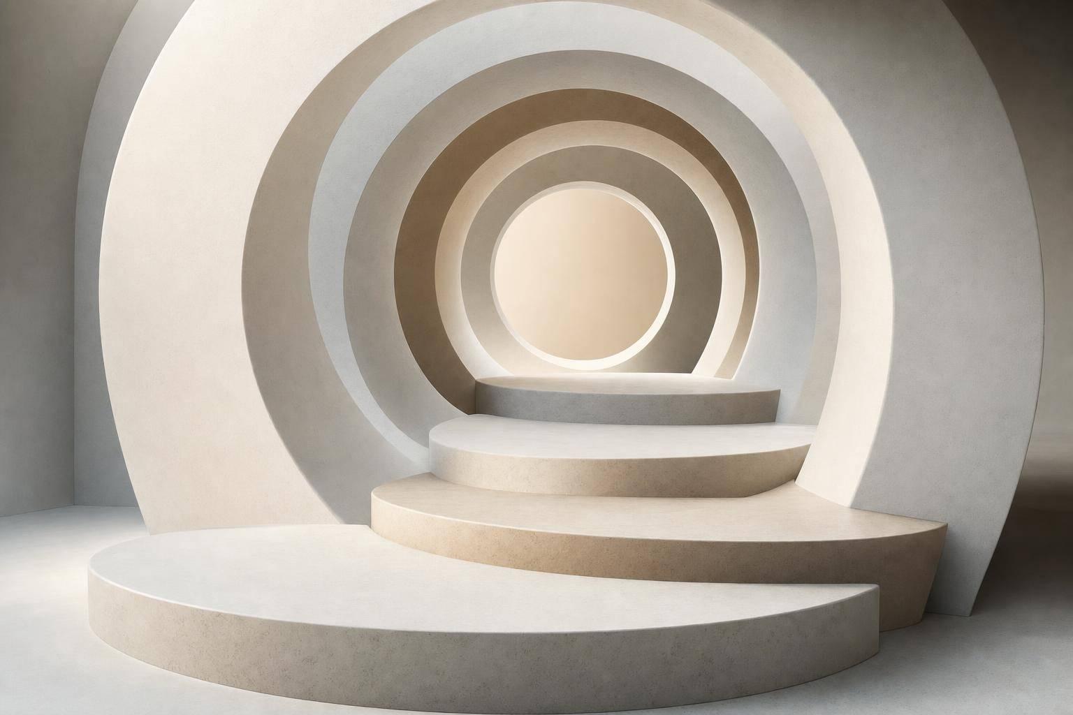 Abstract white and gray image, natural earth tones and shapes