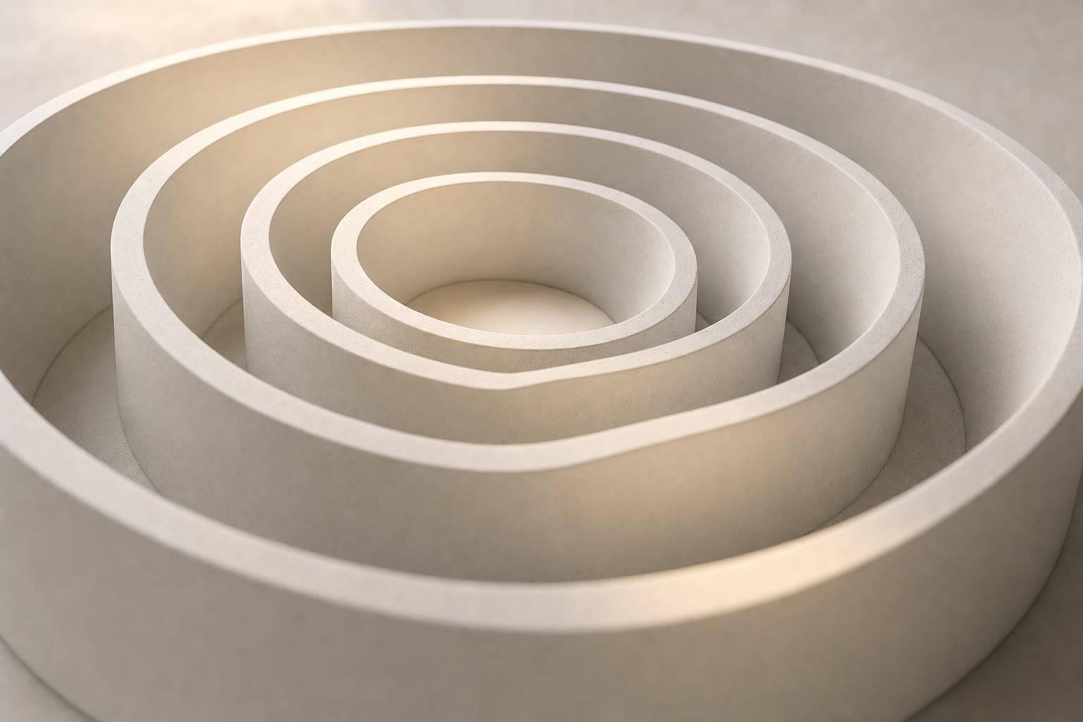 Abstract white and gray image, natural earth tones and shapes