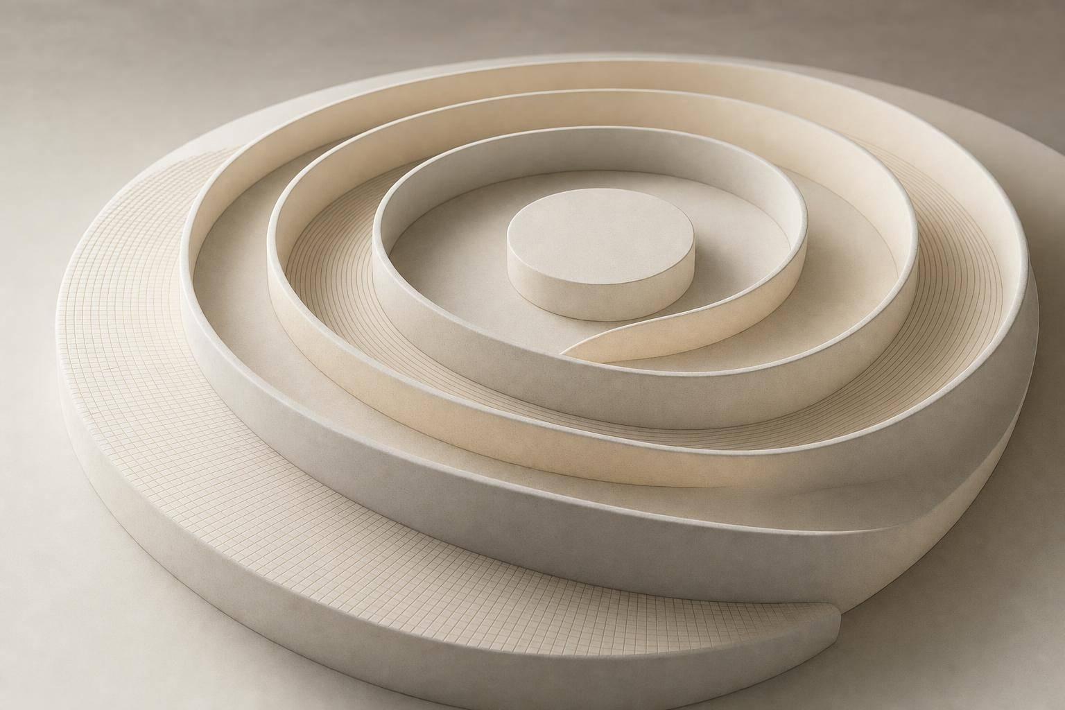 Abstract white and gray image, natural earth tones and shapes