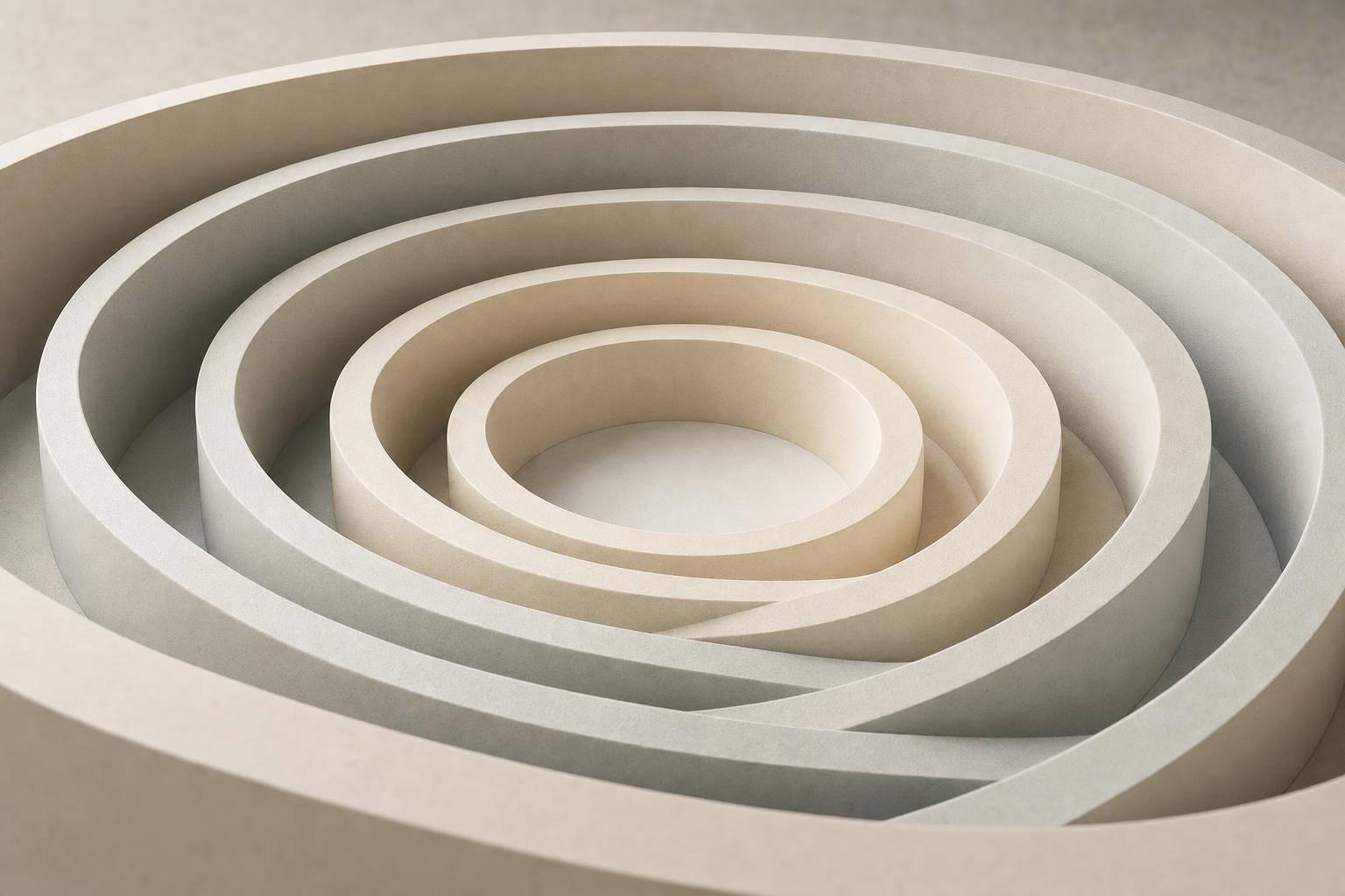Abstract white and gray image, natural earth tones and shapes