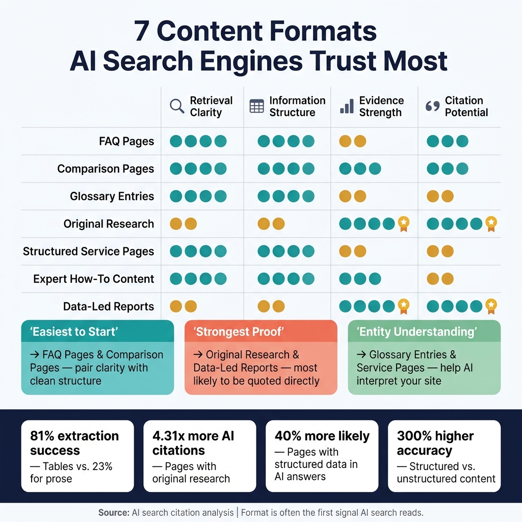 7 Content Formats AI Search Engines Trust Most