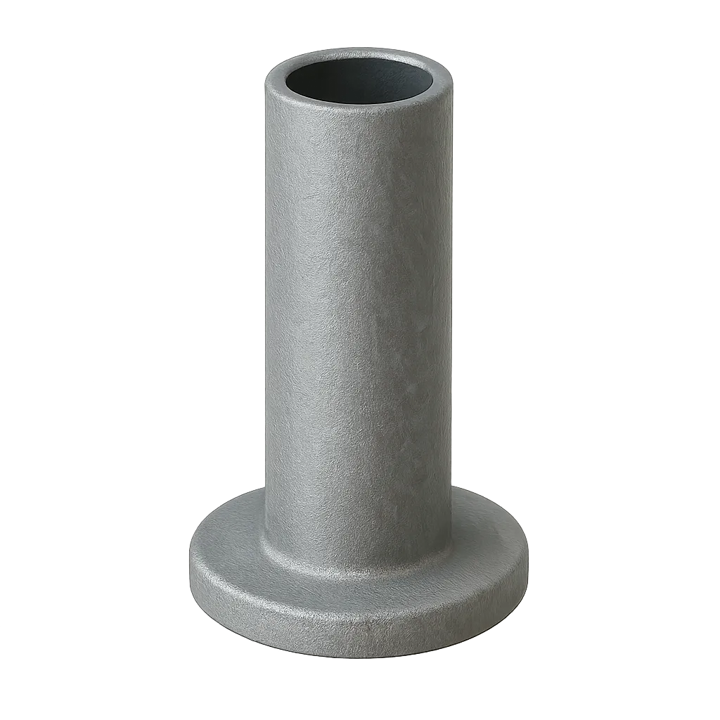 Close-up of a single gray cylindrical metal spacer with a hollow center on a dark gradient background.