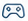 White icon of a gaming controller with two joysticks and four buttons on a rectangular background.