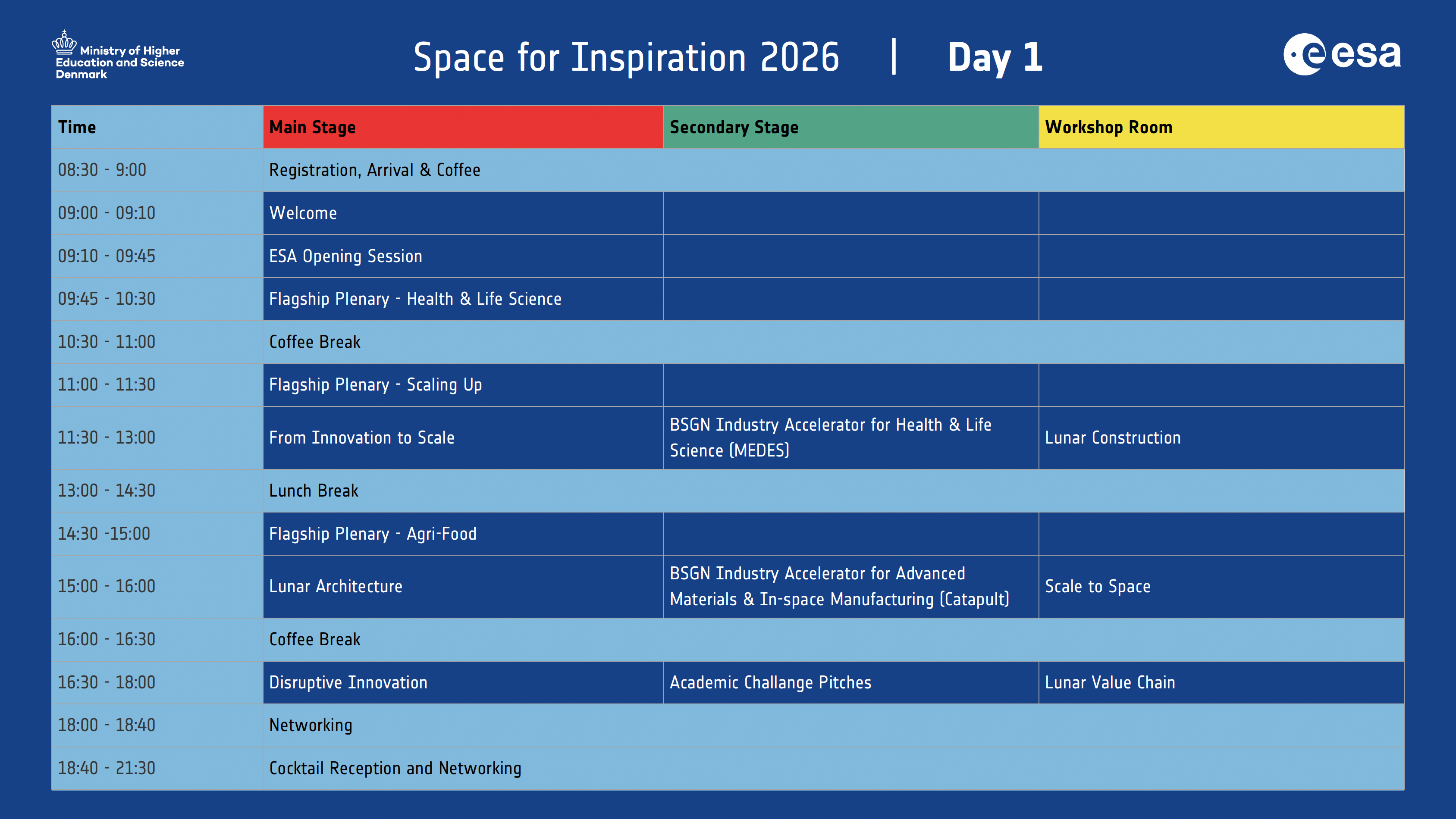 Space for Inspiration 2026 Programme Day 1