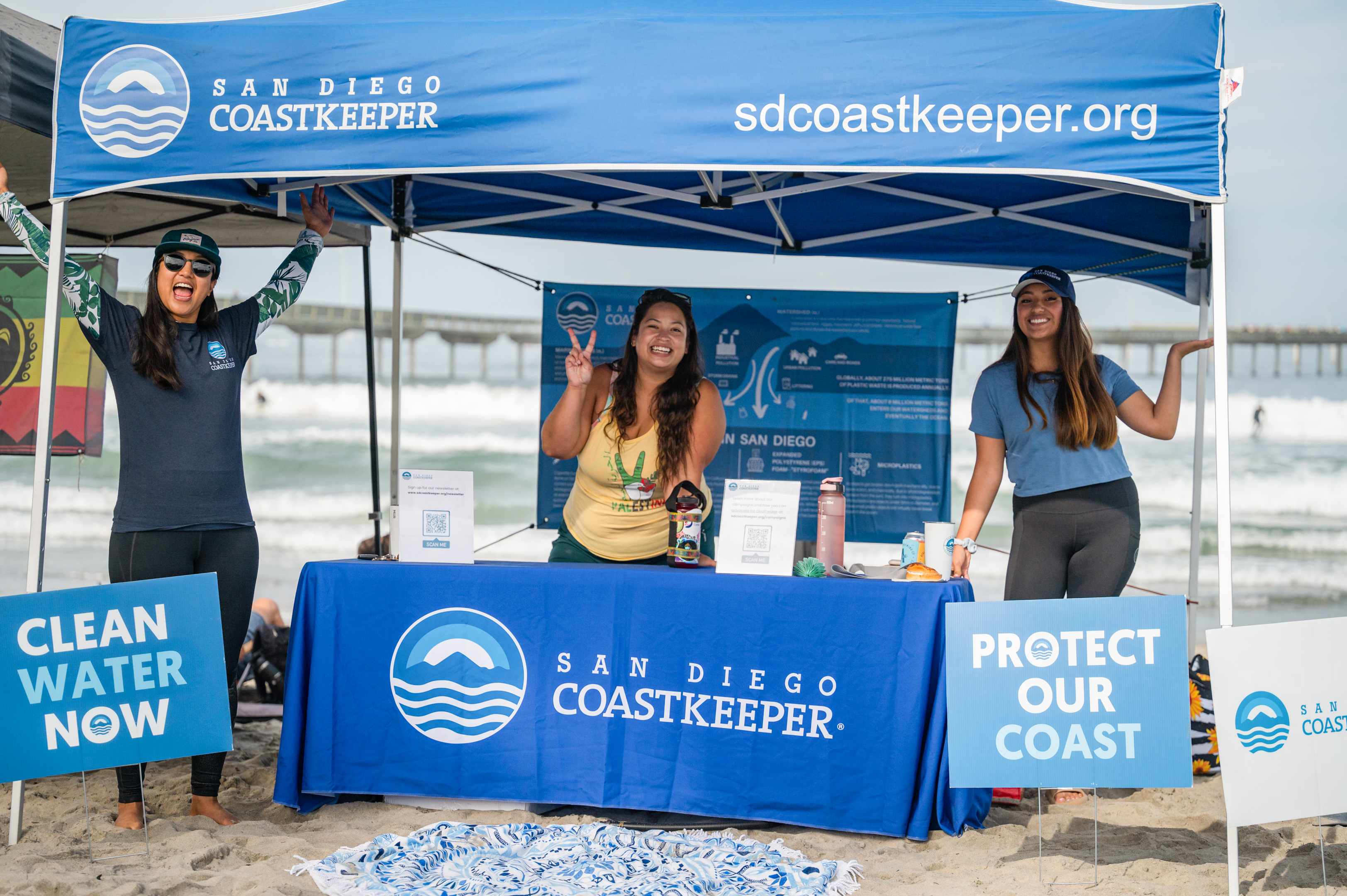 San Diego Coastkeeper team members sharing information.