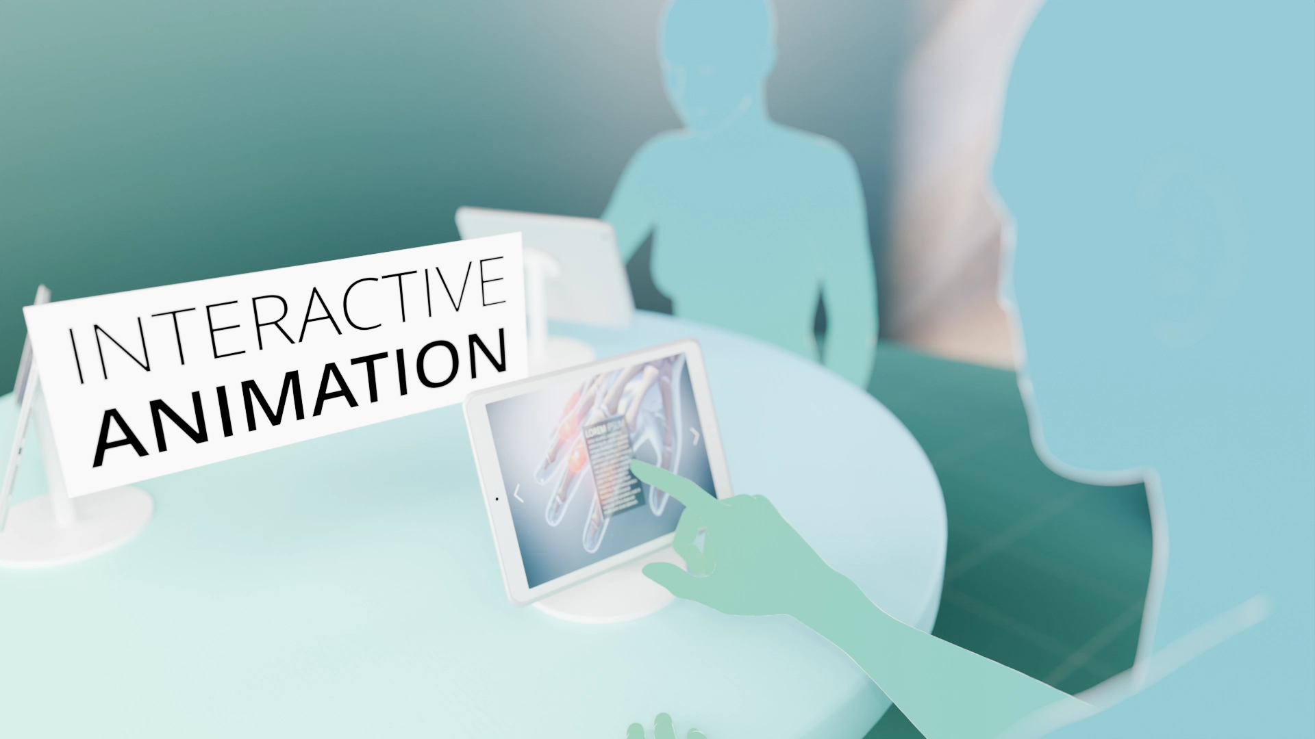 Interactive animation on an iPad touchscreen for hands-on education.