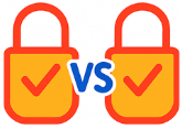 Padlock icons with VS for secure AI tool comparisons