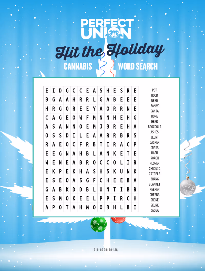 Perfect Union Cannabis Word Search 