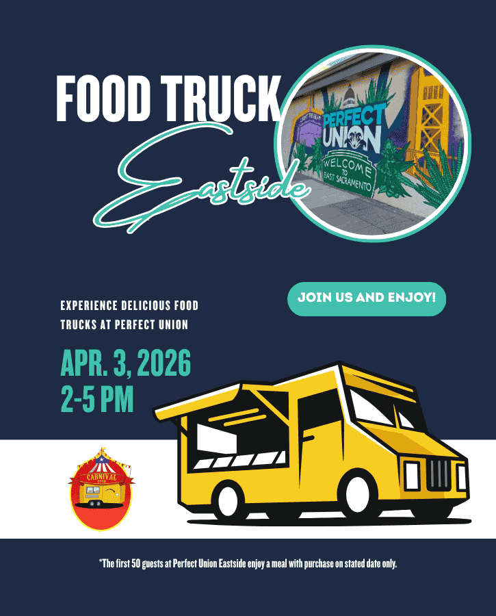 Perfect Union Eastside April 3, 2026 2 TO 5PM Carnival Food Food Truck at Perfect Union Eastside first 50 guests with purchase. Join us and Enjoy