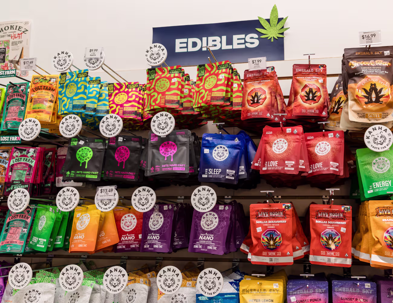 Discover spooky-season cannabis edibles from KANHA, Good Tide, Lost Farm, Smokiez, Emerald Sky, and more, with flavors ranging from sour apple to dark berries.