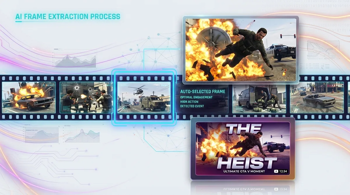 GTA video-to-thumbnail feature turning gameplay into a cinematic thumbnail