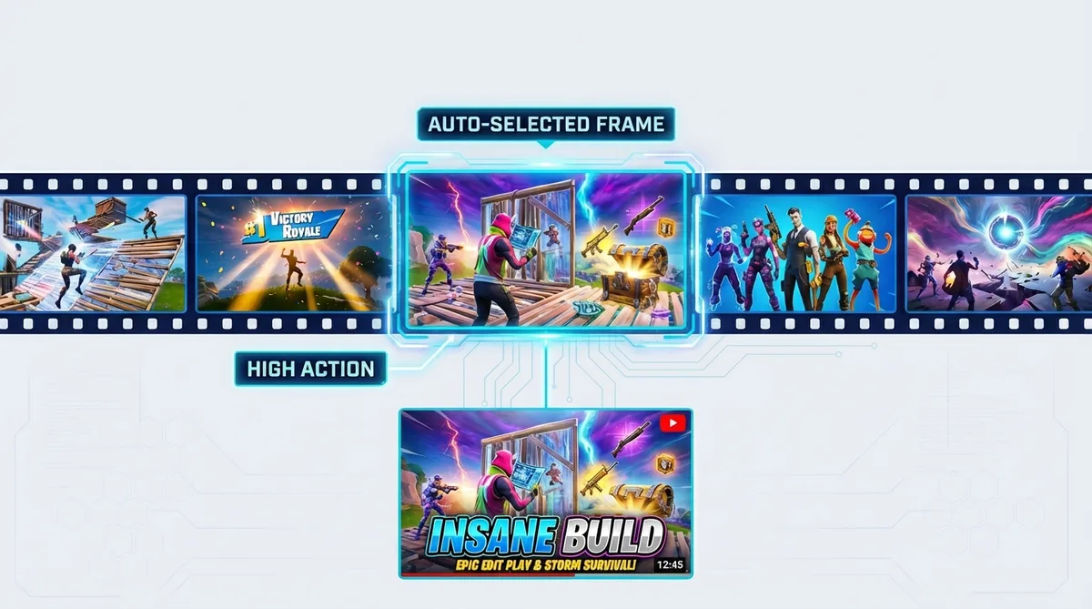 Fortnite video-to-thumbnail feature auto-selecting best frame from gameplay
