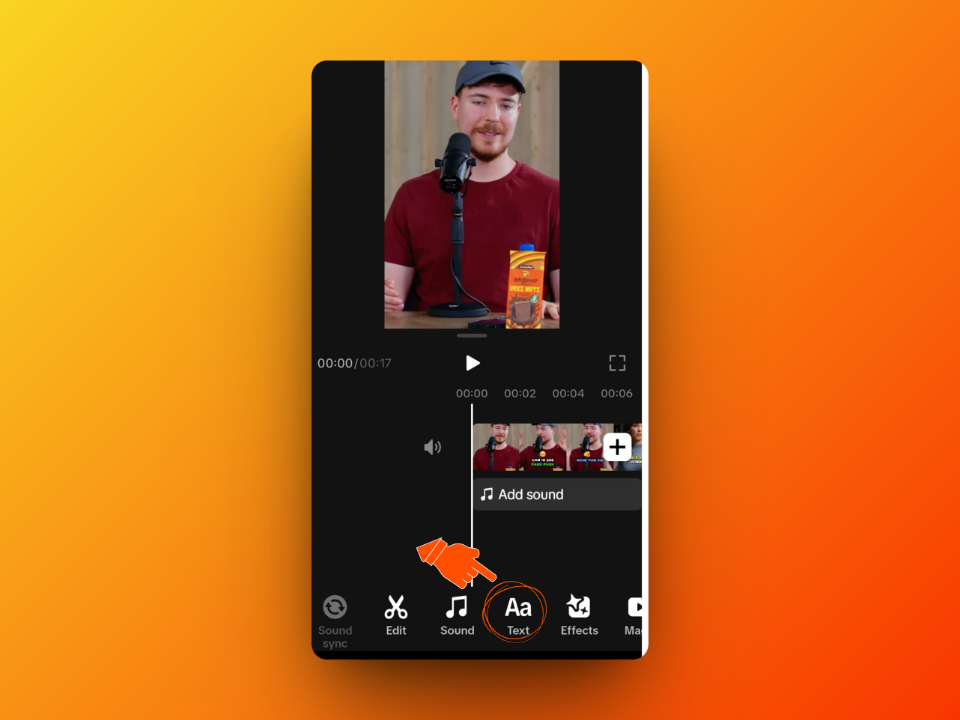 Add text to TikTok clips 