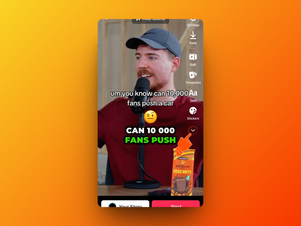 TikTok home page when uploading a video