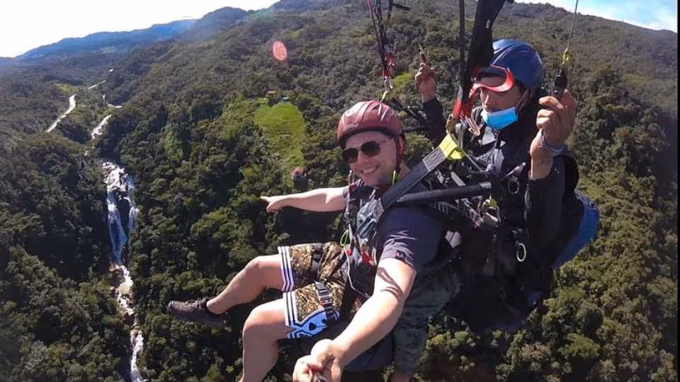 Stunning ATV 1hr + awesome Paragliding over giant waterfalls from Medellin